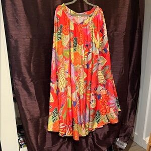 Christian Siriano Vibrant Floral Maxi Skirt